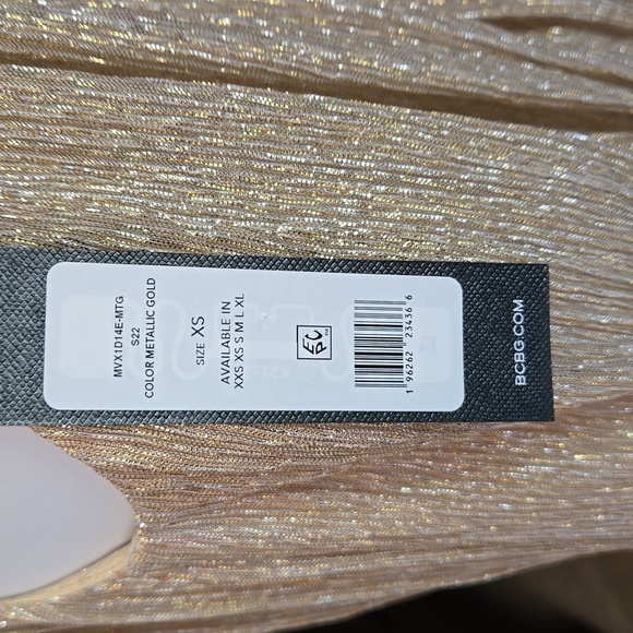 BCBG XS Festive Dresss Metallic Gold Shimmery - Picture 14 of 15